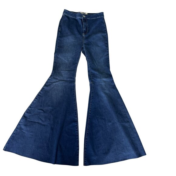 Free People We The Free Just Float On Flare Jeans Blue Size 26 NWT Bell Bottom - Picture 2 of 11